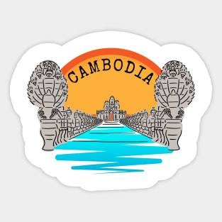Angkor Thom Majesty: Cambodia's Ancient Wonder -- Sunset Edition V1 Sticker
